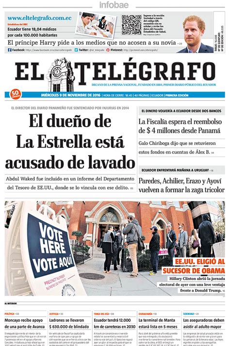 El Telégrafo Ecuador Miércoles 09 De Noviembre De 2016 Infobae