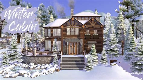 Winter Cabin Mountain Lodge No Cc Sims 4 Speed Build Youtube