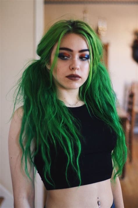Pin By Brittany Giron On Beauty Hair Styles Green Hair Green Hair Colors