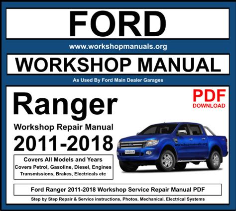 Ford Ranger 2011 2018 Workshop Repair Manual Download Pdf