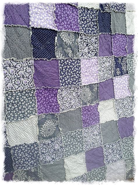 Rag Quilt Twin Size Purple And Gray Rag Quilt Purple Rag Quilt Quilts