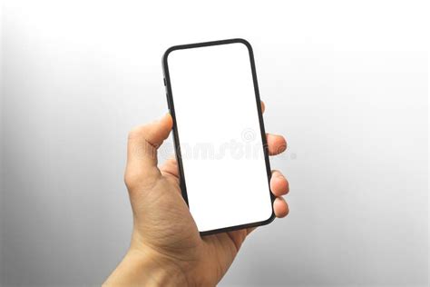 Modern Frameless Smartphone With Blank White Screen Mobile Phone