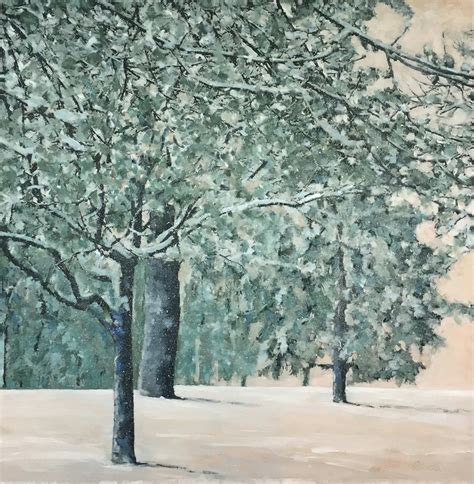 Painting Snow Lighted Trees Original Art By Roy Reinard Art