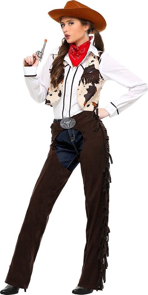 Womens Western Cowgirl Costume Adult Cowgirl Chaps Costume Amazonca