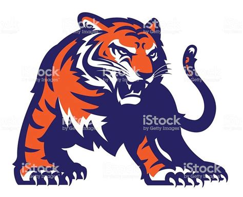 Stylized Powerful Tiger Illustration All Colors Are Separated In