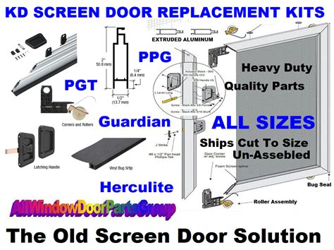 Guardian Sliding Patio Door Screen Kits All Finishes 30 W X 80 H
