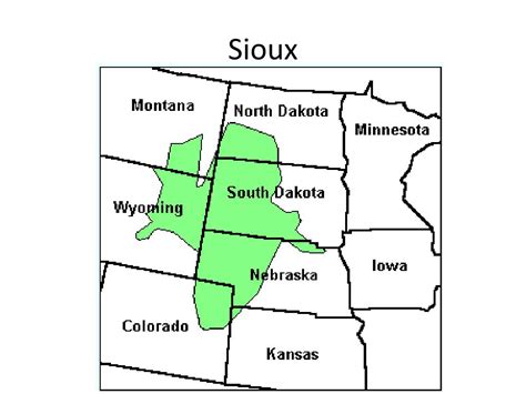 Sioux Indian Tribe Map