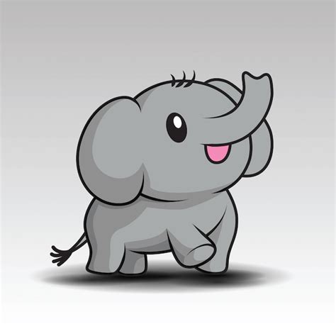 Cute Baby Elephant Cartoon Premium Vector