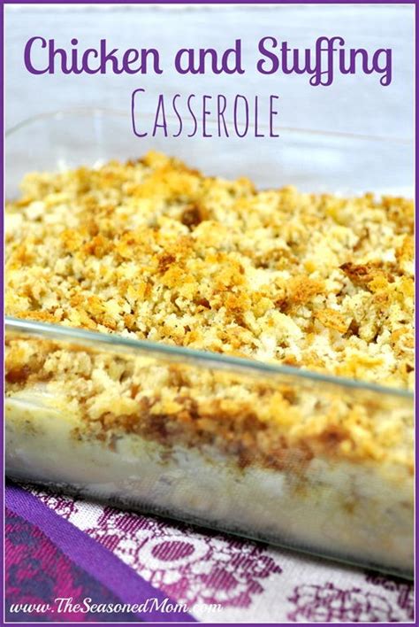 Cover dish with foil when stuffing is brown. Comforting Chicken and Stuffing Casserole ...