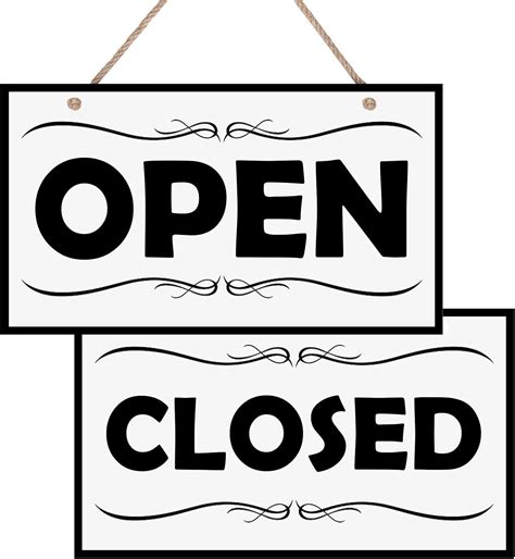 Buy Open Closed Sign 12″x8″ Pvc Plastic Double Sided Hanging Sign