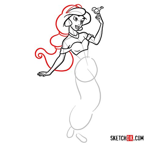 How To Draw Princess Jasmine Step By Step Drawing Tutorials Cartoon