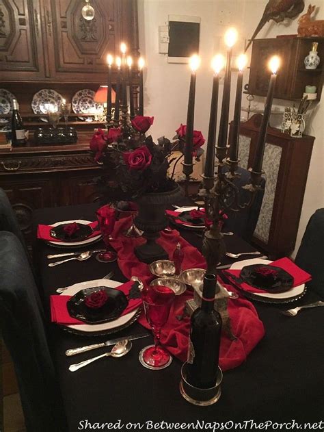 A Spooky But Elegant Halloween Table Setting With A Count Dracula