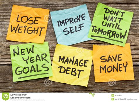 New Year Goals Or Resolutions Stock Photo Image Of