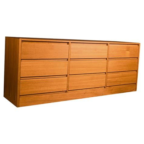 Mid Century Walnut Triple Dresser Sideboard For Sale At 1stdibs
