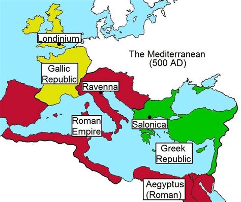The Mediterranean Region 500 Ad Rimaginarymaps