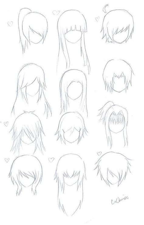 Straight Hair Long Drawing Hair Tutorial How To Draw Hair Manga Hair