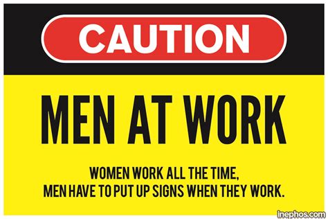 Warning Men At Work Funny Poster 12 X 18 Inch Inephos Funny