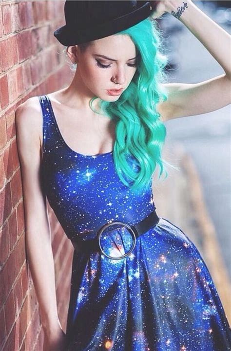 Colorful Hair Galaxy Outfit Galaxy Dress Galaxy Fashion