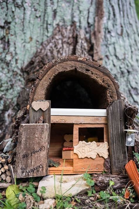 5 out of 5 stars. Half Log Lodge Fairy House - a box house made at CampFIRE ...