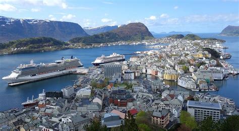 Cruise ships dock adjacent to the downtown area on the south end of the city. Alesund (Norway) cruise port schedule | CruiseMapper
