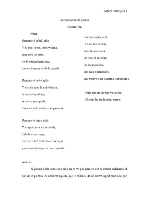 Análisis De Poema De Octavio Paz Verde Arboles Free 30 Day Trial