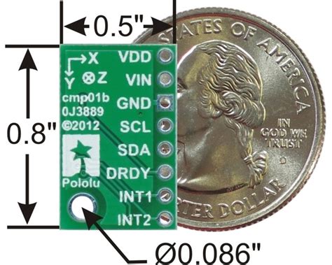 Pololu Lsm303dlhc 3d Compass And Accelerometer Carrier With Voltage