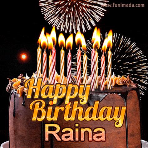 chocolate happy birthday cake for raina — download on