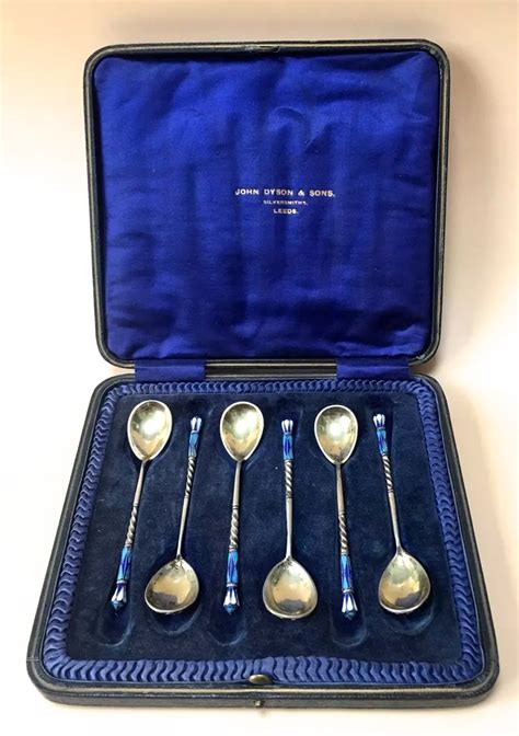 Antiques Atlas Set Of 6 Russian Silver Cloisonné Enamel Spoons