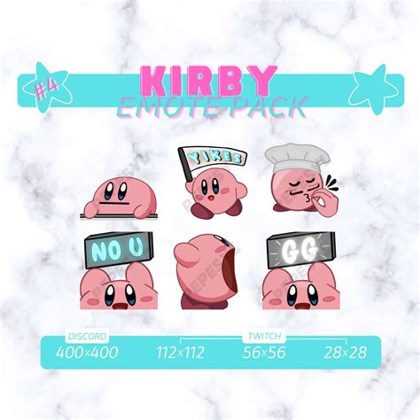 Kirby Emote Pack 4 Discord Twitch Instant Download Etsy