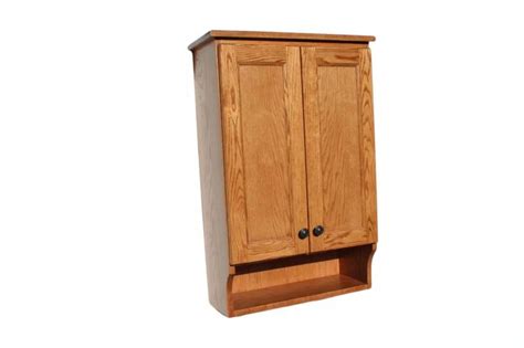 Solid Oak Vanity Bathroom Wall Cabinet Above Toilet With Raised Panel