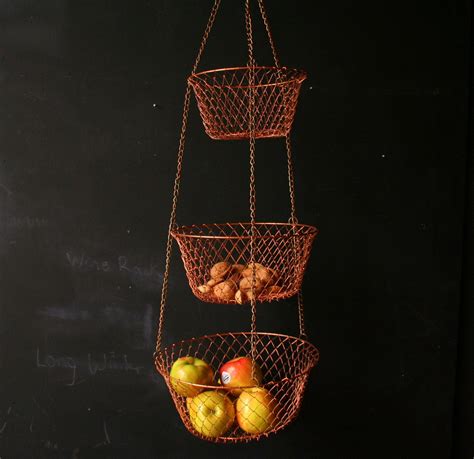 3 Tier Wire Copper Hanging Baskets From The 70s Vintage From Etsy