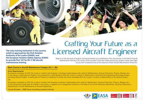 Basic Course In Aircraft Maintenance Srilankan Aviation College