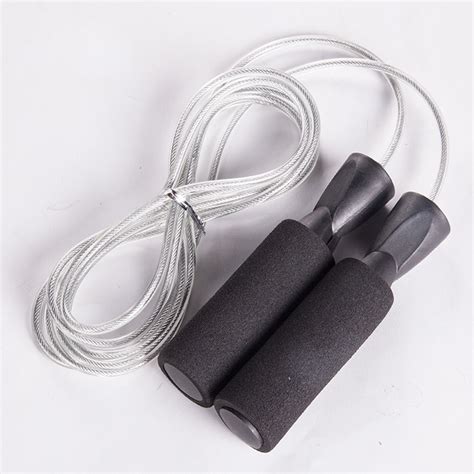 Black Professional Steel Wire Jump Rope With Bearing For Fitness Polassa