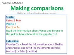 Spanish Comparisons | Teaching Resources