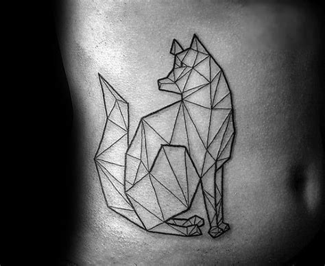 Geometric Wolf Tattoo Sketch