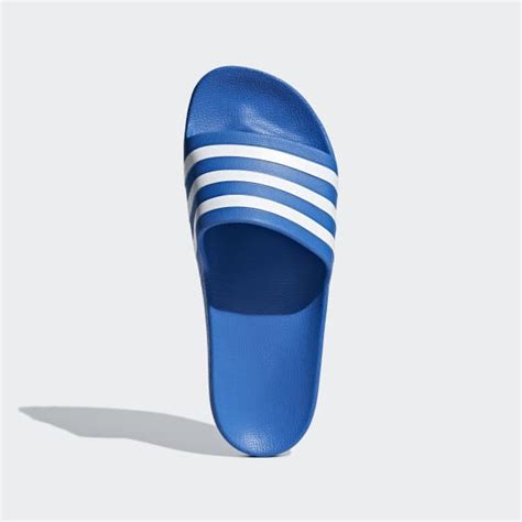 Adilette True Blue And White Aqua Slides Adidas Uk