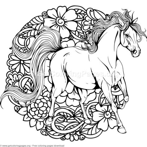 Horse Mandala Animal Coloring Pages
