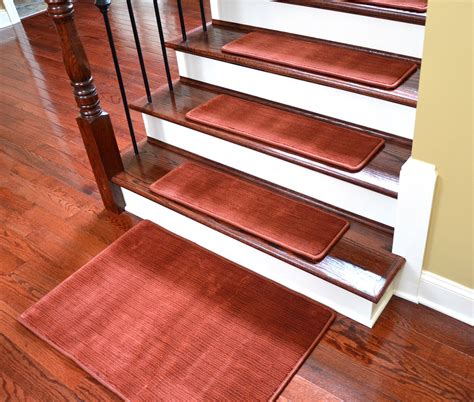 Dean Premium Non Skid Carpet Stair Treads Velvet Red Rug Runners 30
