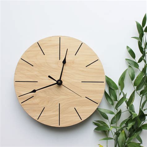 Modern Wooden Clock Minimalist Wall Clock Unique Wall Etsy