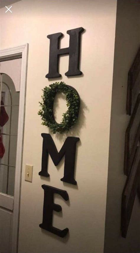 Home Letters With Wreath As O Home Letter Sign Farmhouse Home Sign