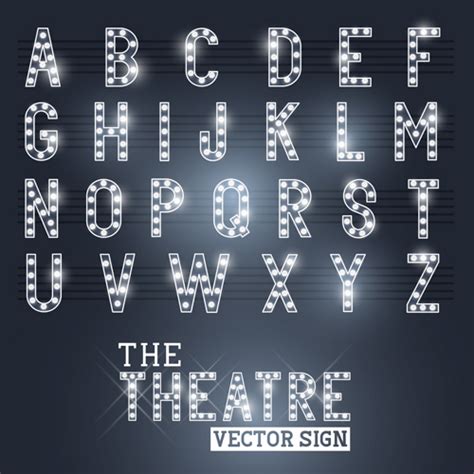 Aber woher weiß dann ein computer, dass er den buchstaben 'a' darstellen soll,. Theatre neon light alphabet vector material 01 free download