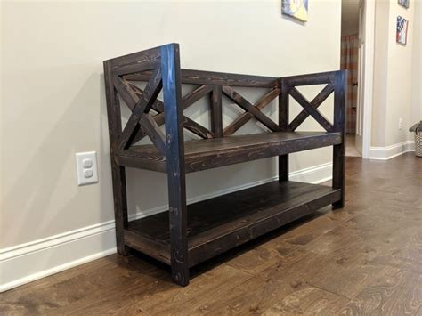 Rustic Bench Rustic Bench Storage Spaces Low Shelves