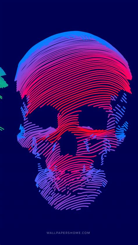 Wallpaper Abstract 3d Colorful Skull 8k Os 21287