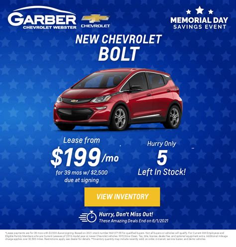 Chevrolet Current Deals And Offers Garber Chevrolet Subaru