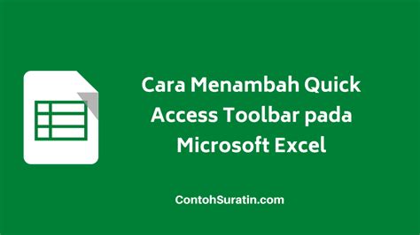 Cara Menambah Quick Access Toolbar Pada Excel