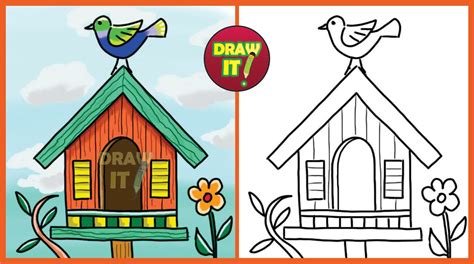 Https://techalive.net/draw/how To Draw A Birdhouse Step By Step