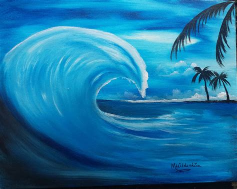 Wave Marys One Stroke Painting