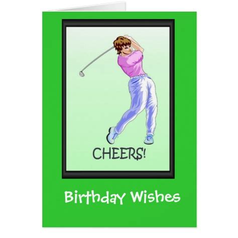 Golfing Birthday Cards Lady Golfer Card Zazzle