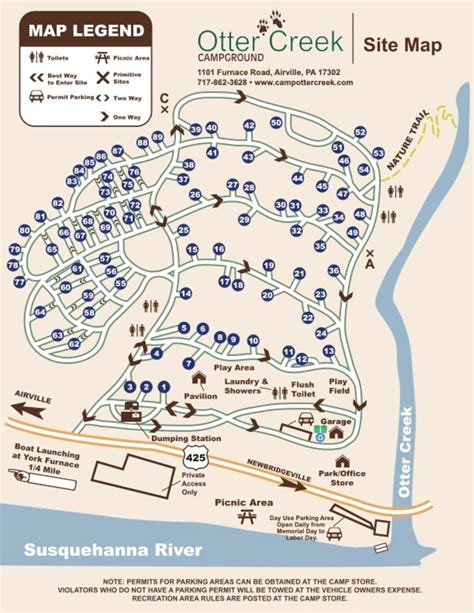 Campground Map Map And Campsites Otter Creek Campground