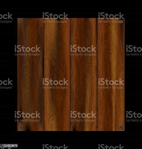 Vector Illustration Black Background And Wooden Planking With Pins